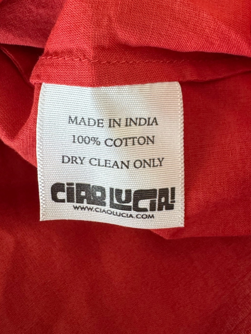 CIAO LUCIA The Salm 100% Cotton Poplin Embroidered Top in Clay Red Size XL NWT - Picture 7 of 7